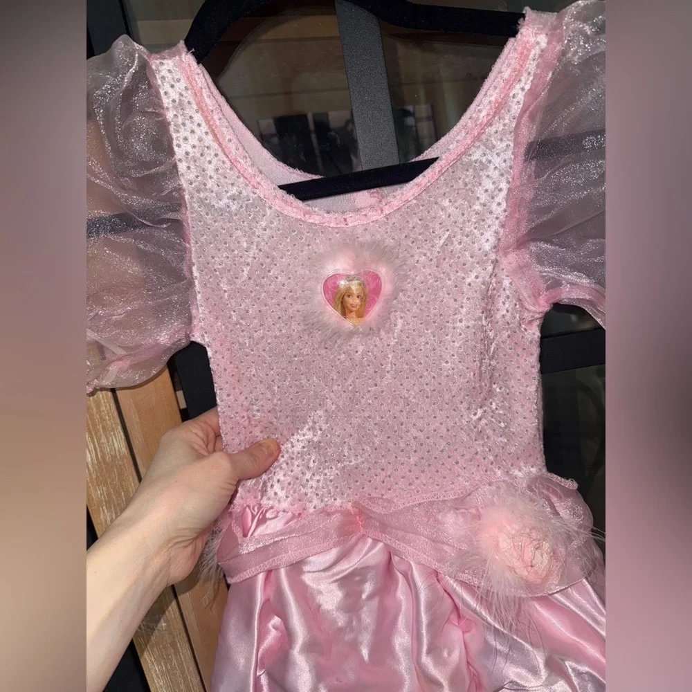 Vintage 2000s Barbie costume y2k toddler long gown roses nutcracker movie